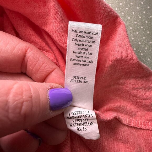 Women's S Athleta Watermelon Pink Pattern Knotted Nanda Dress - Picture 9 of 9